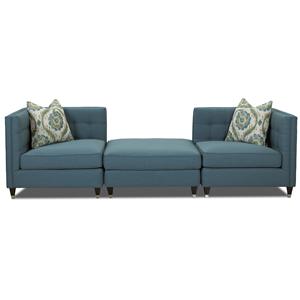 Klaussner Celeste Contemporary Three Piece Sectional Sofa